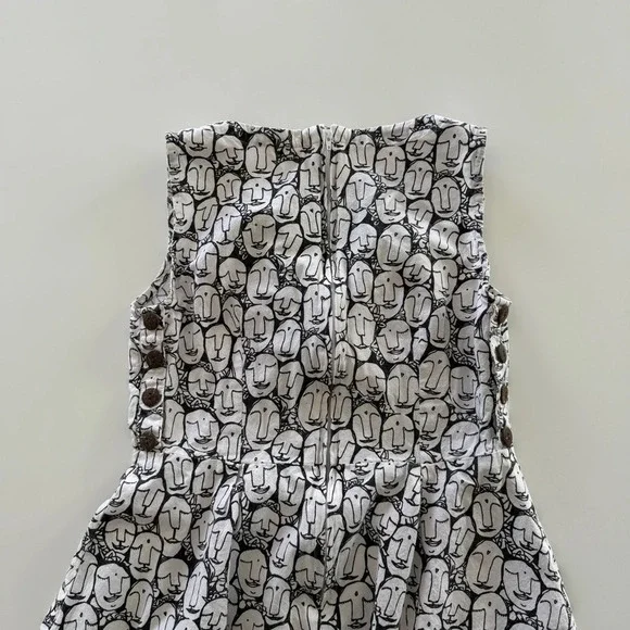 Mata Traders- 100% Cotton- Black and White- Face Print Dress- Ethical- Unique- M - Picture 6 of 13